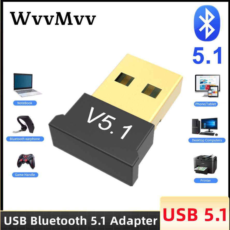 BT 5.1 Wireless ADP Bluetooth 5.1 USB Adapter – Wireless Dongle for PC & Laptop (High Speed & Stable Connection)