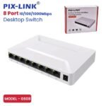 PIX-LINK SW08S 8-Port Ethernet Switch – High Speed Network Hub for Home & Office