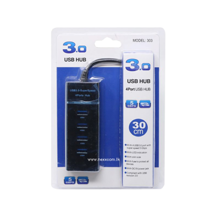 USB 3.0 4-Port Hub 30cm – High Speed USB Splitter for PC & Laptop