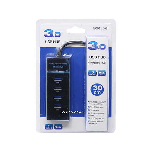 USB 3.0 4-Port Hub 30cm – High Speed USB Splitter for PC & Laptop USB 3.0 4-Port Hub 30cm – High Speed USB Splitter for PC & Laptop