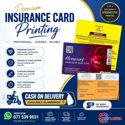 Premium Insurance Card Printing Service NGT LANKA